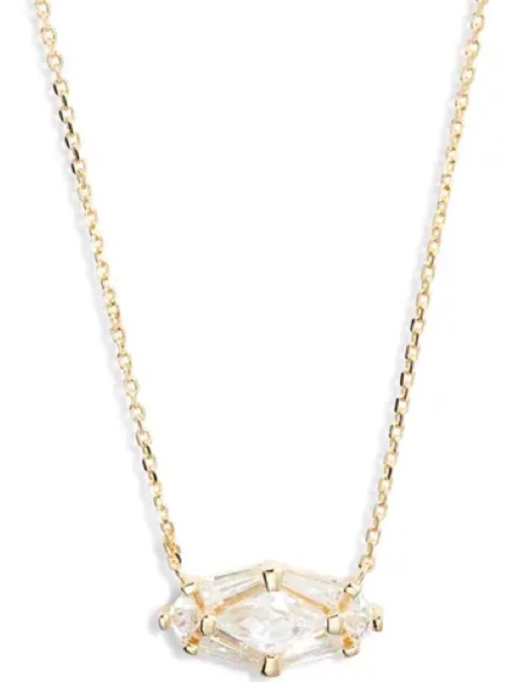 Kendra Scott Gold Hexagon Crystal Pendant Necklace